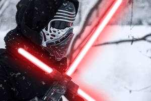 Kylo Ren Cosplay in the snow
