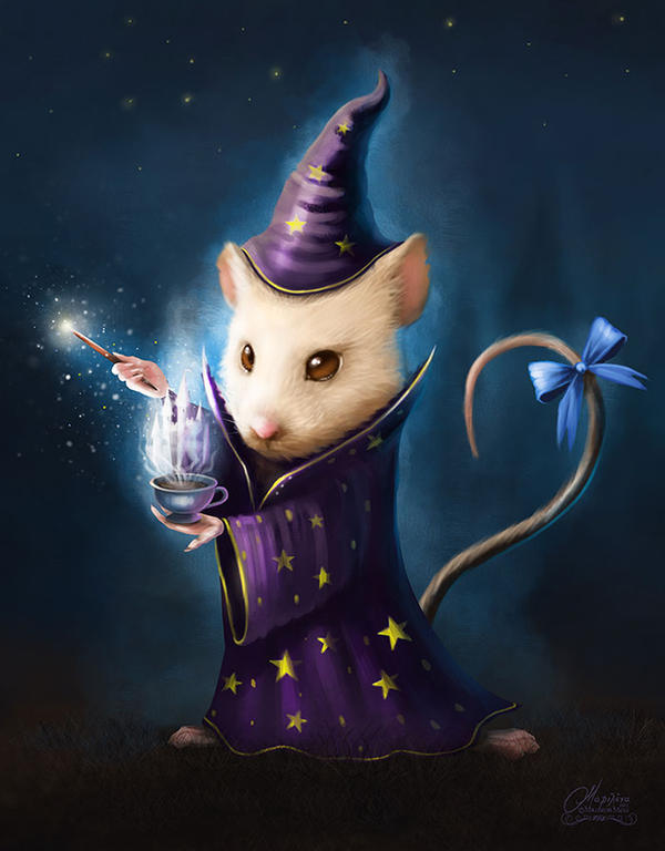 Мыши ведьма. Мышь арт. Мышь фэнтези. Магическая крыса. Мышь волшебник.