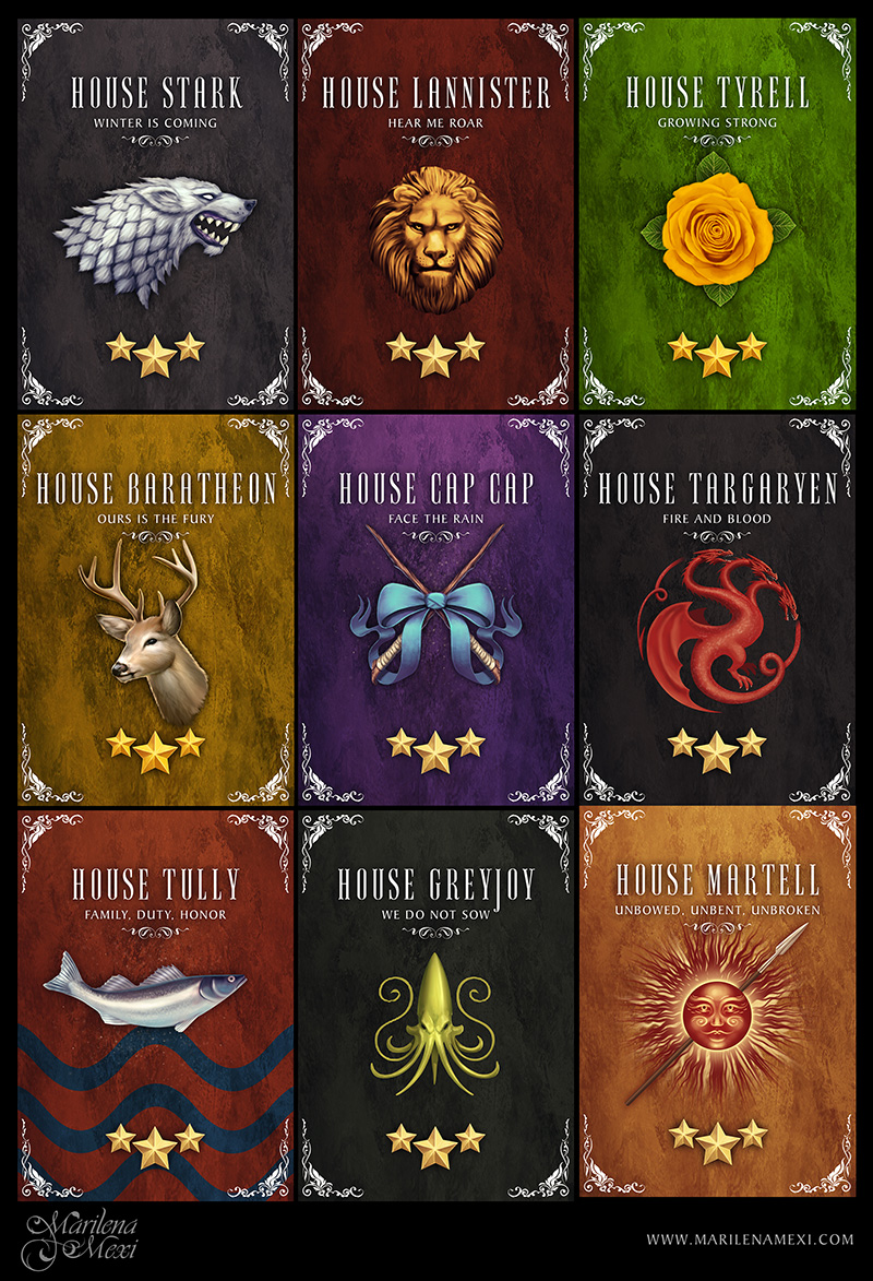Game of Thrones Houses by maril1 on DeviantArt