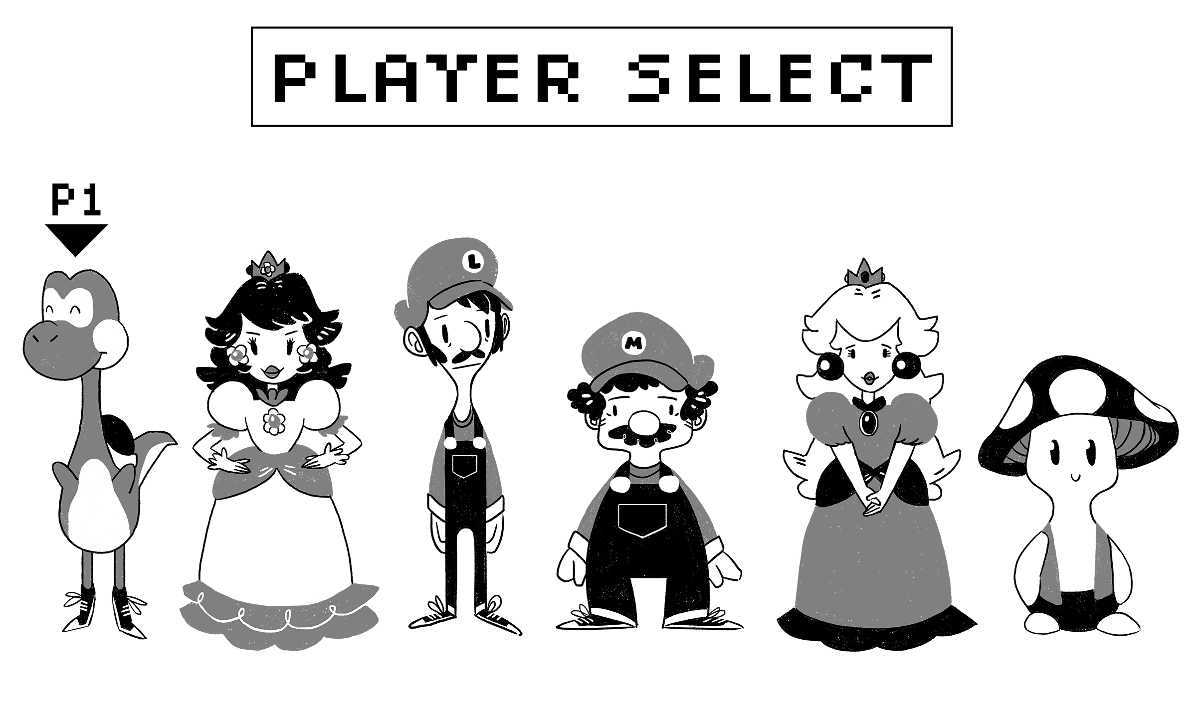 Mario Startingline Mario Lineup by FinchFish on DeviantArt
