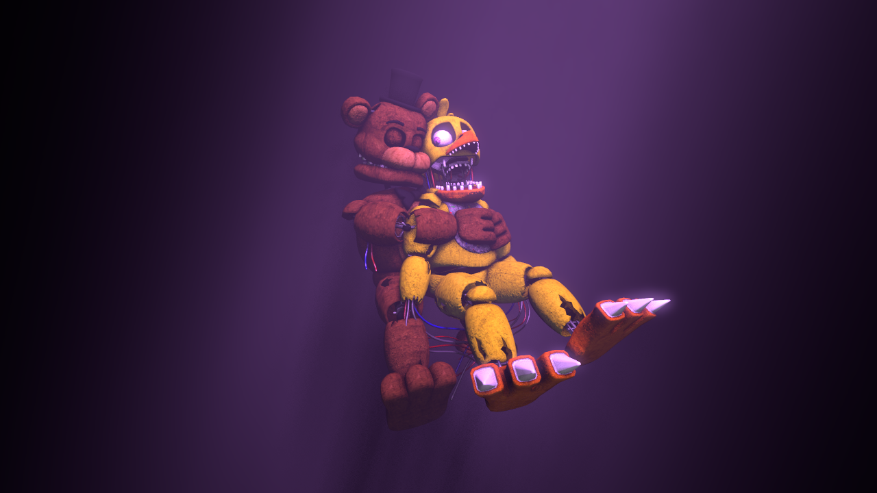 Withered Chica in Withered Freddy's pose edit by Maxthecutedoggo -- Fur  Affinity [dot] net