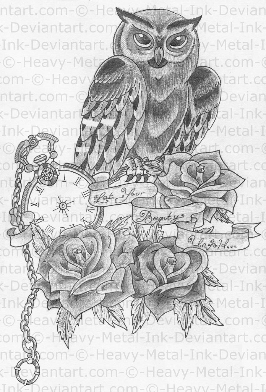 Owl Half-sleeve Design