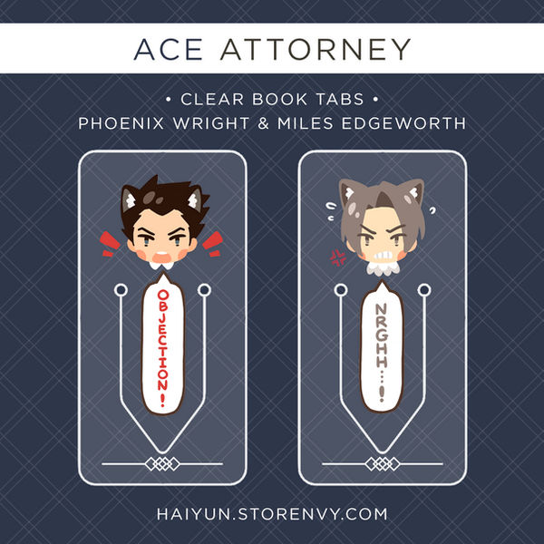 Ace Attorney: Clear Book Tabs