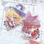 Stickers: Touhou Bad Apple!! Marisa and Reimu