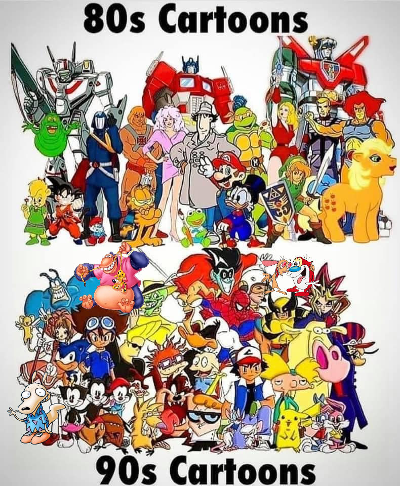 1980's Cartoons versus 1990's Cartoons by BuddyBoy600 on DeviantArt