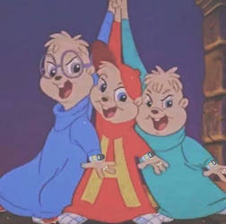 The Chipmunks with wedding rings and wristwatches