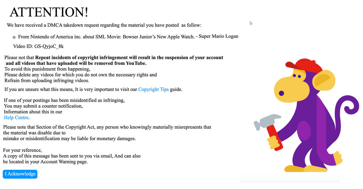 Super Mario Logan strike message by BuddyBoy600 on DeviantArt