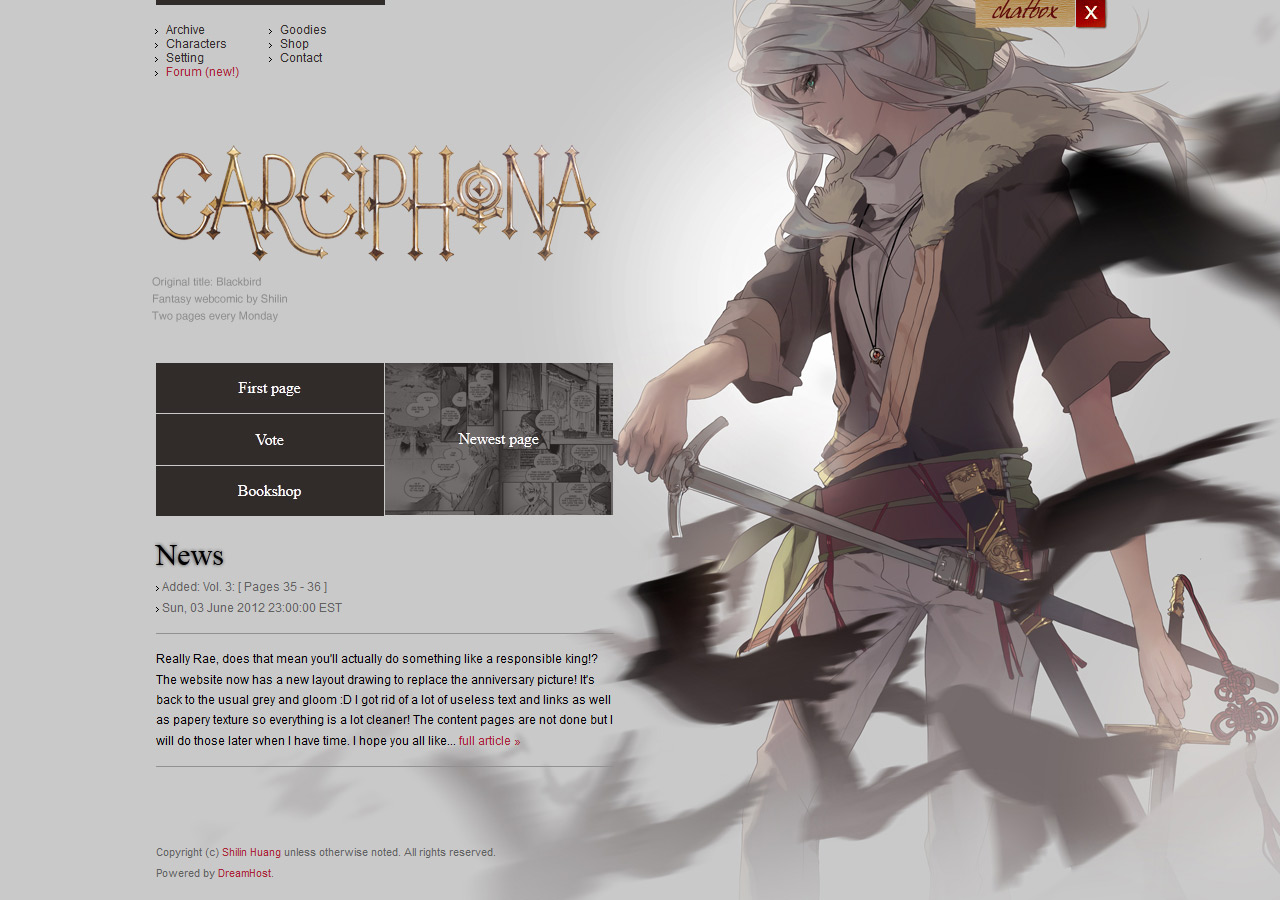 Carciphona website layout by shilin