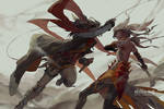 Fight - sketch for Patreon by shilin