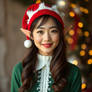 portrait of a Asian female Christmas elf