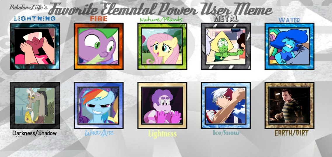 Favorite elemental power users by BLA5T3R on DeviantArt