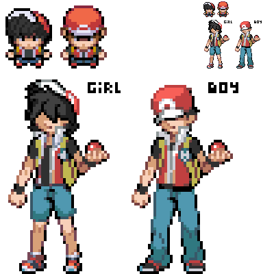 Remake sprites POKEMON Trainer RED (8-bit/16-bit) by kensuyjin33