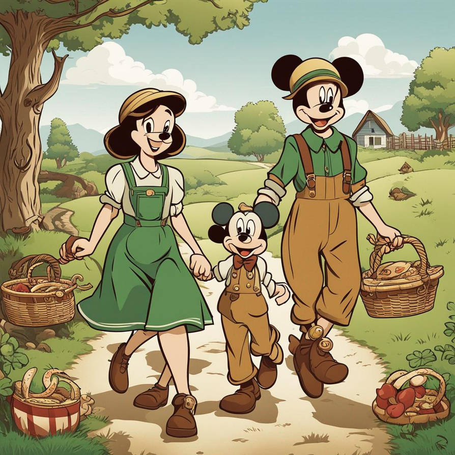 A childs cartoon of Imitation Mickey Mouse, type d