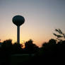 water tower sunset