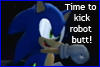 Kick robot butt Sonic - stamp