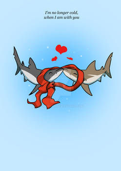 Christmas card - Shark kiss