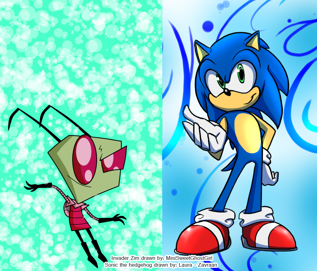 Invader Zim and Sonic the hedgehog