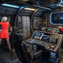 Crew on the bridge of archer class bridge art by