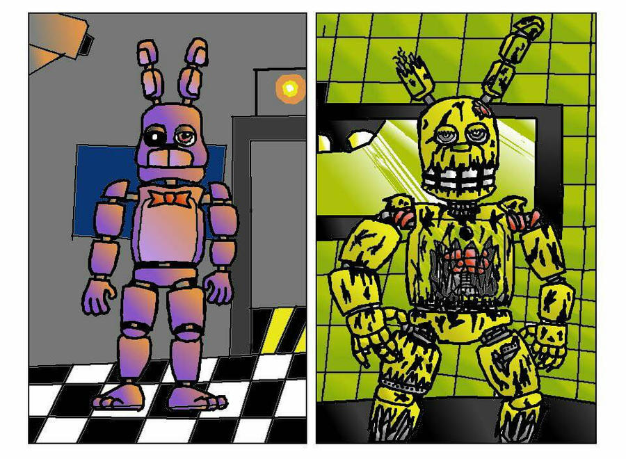 Spring Bonnie Springtrap Bonnie and Springtrap by zetamagnus103 on DeviantArt