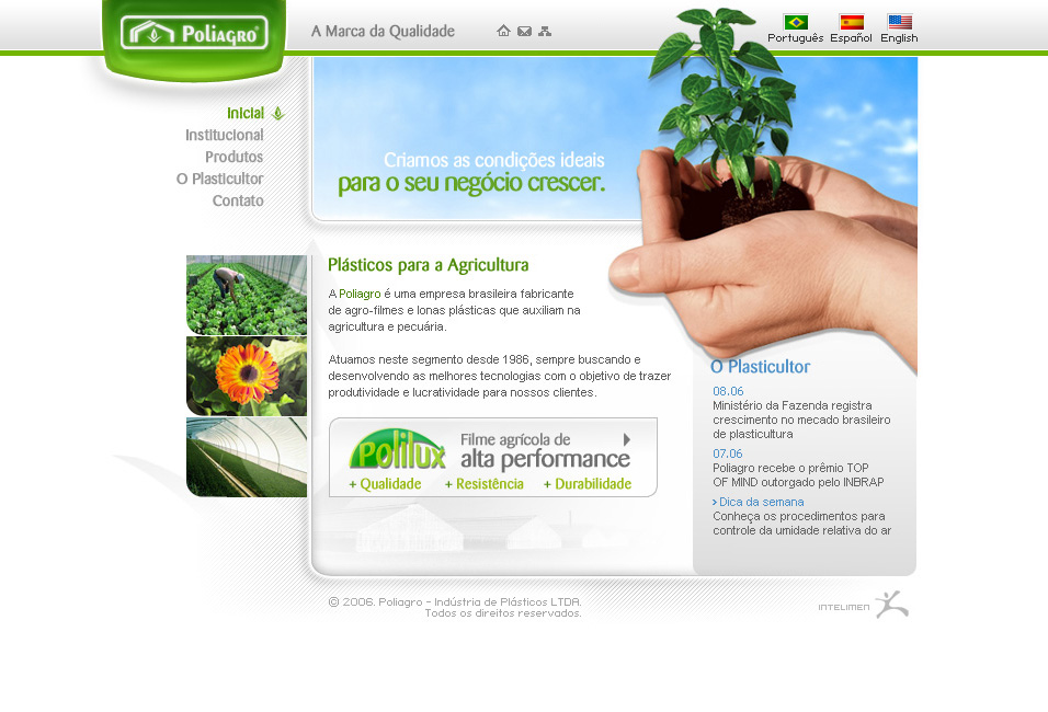 Poliagro Website - 1 Home Page