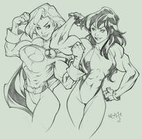 Power Girl and She-Hulk