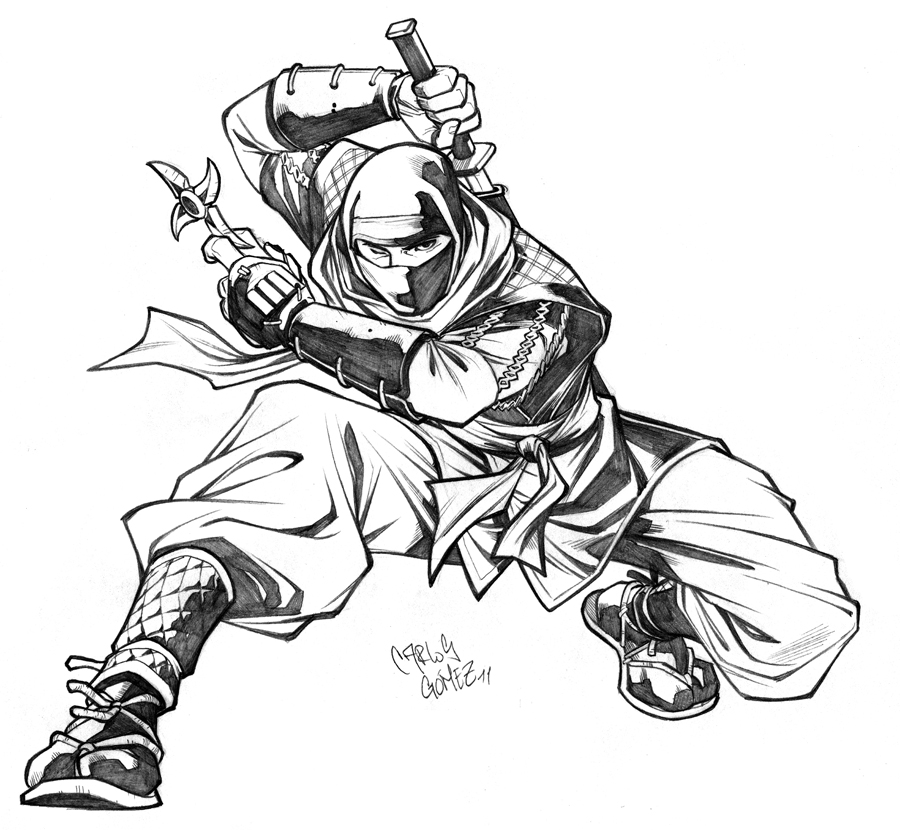  Ninja  sketch commission by CarlosGomezArtist on DeviantArt