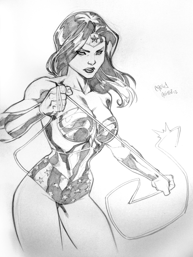 WONDER WOMAN sketch commission -video in YouTube-