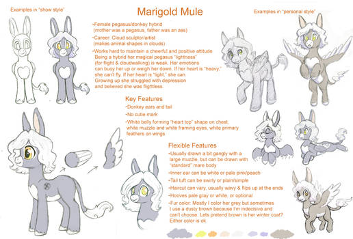 Marigold Mule -Ponysona Ref Sheet