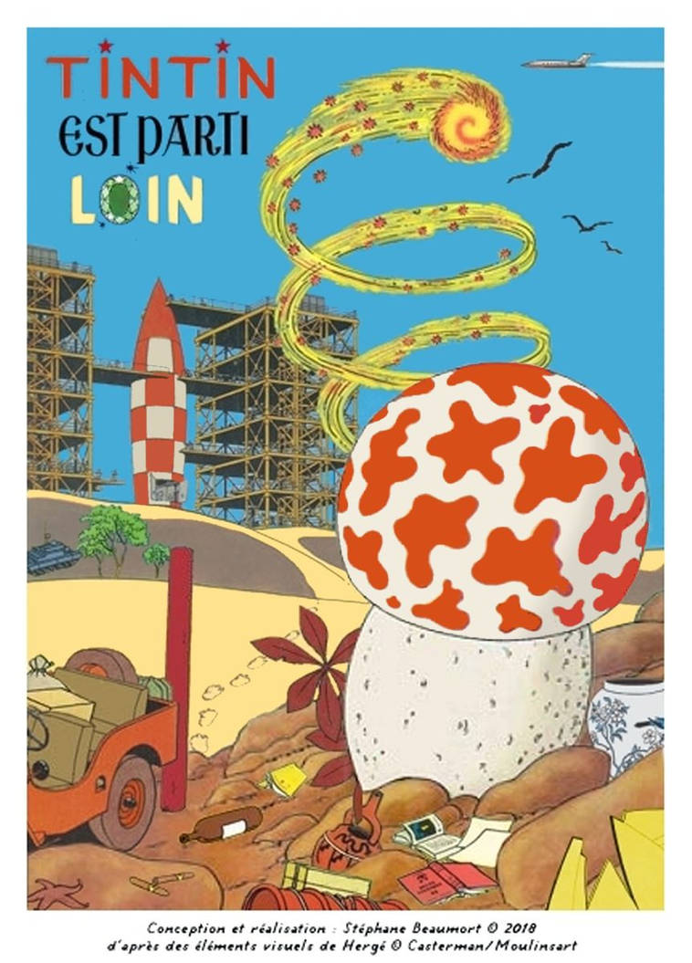 Tintin est parti loin (Tintin has gone far) by Bispro