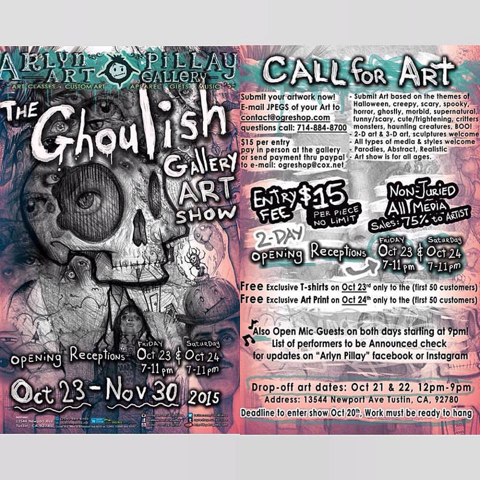 The Ghoulis Gallery Art Show Flyer - Call for ART!