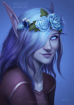Void Elf Flowercrown Portrait [C]