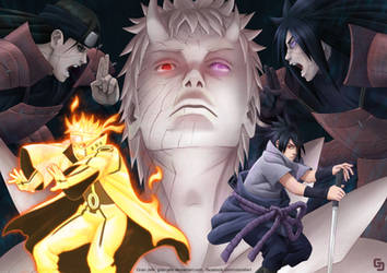 Naruto y Sasuke vs Obito