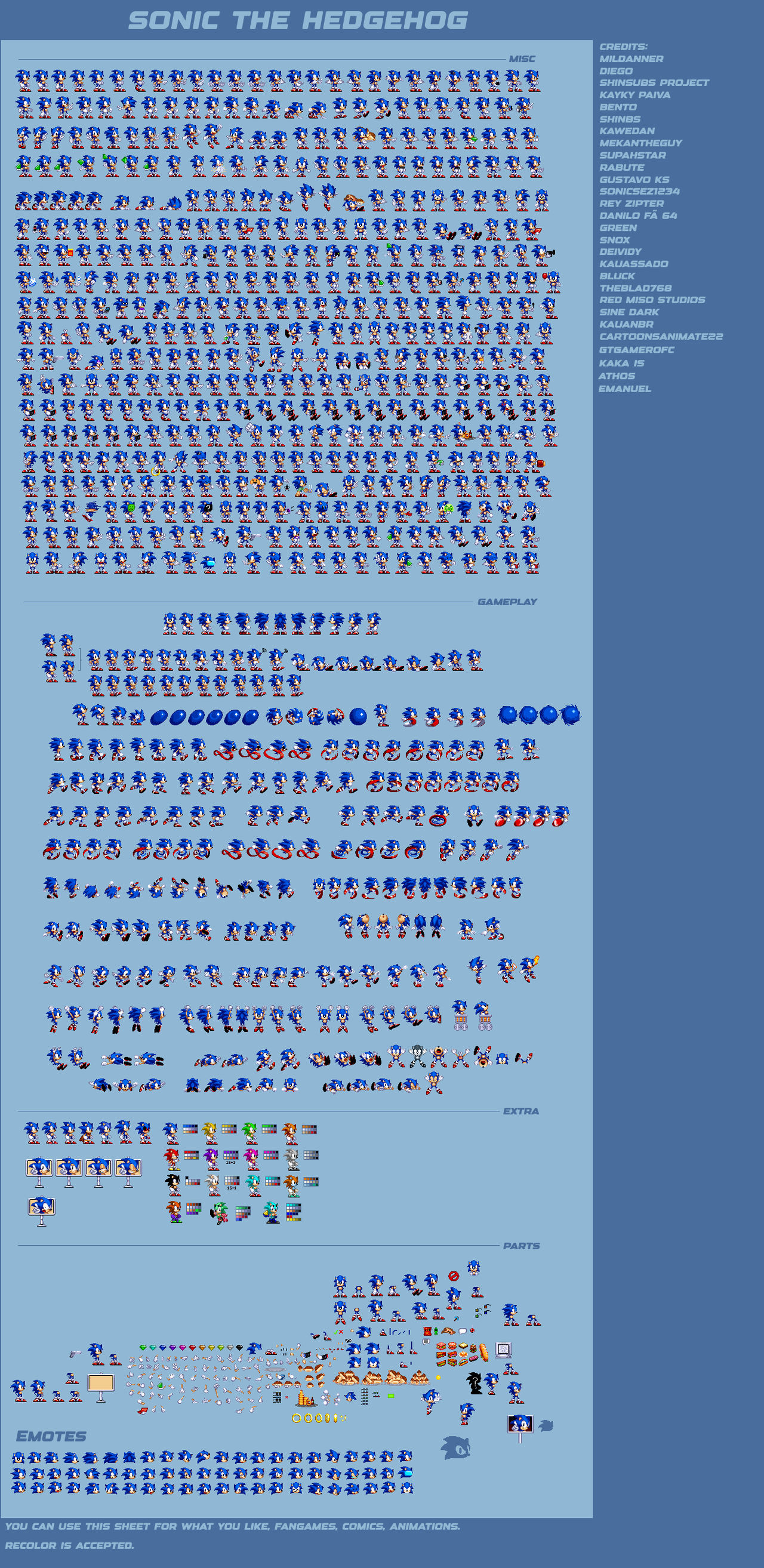Sonic Modgen's Mega Sprite Sheet by Ronic380 on DeviantArt