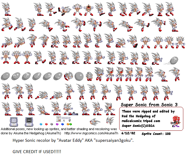 classic hyper sonic sprites