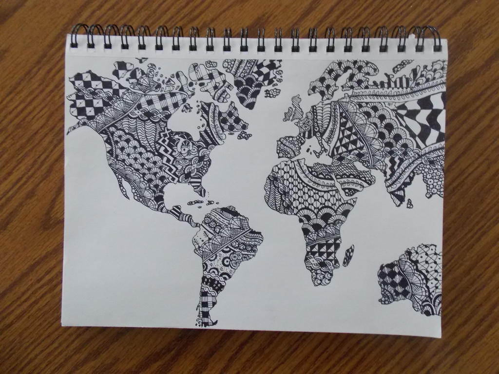 World Map Zentangle By Createwithcolor On DeviantArt