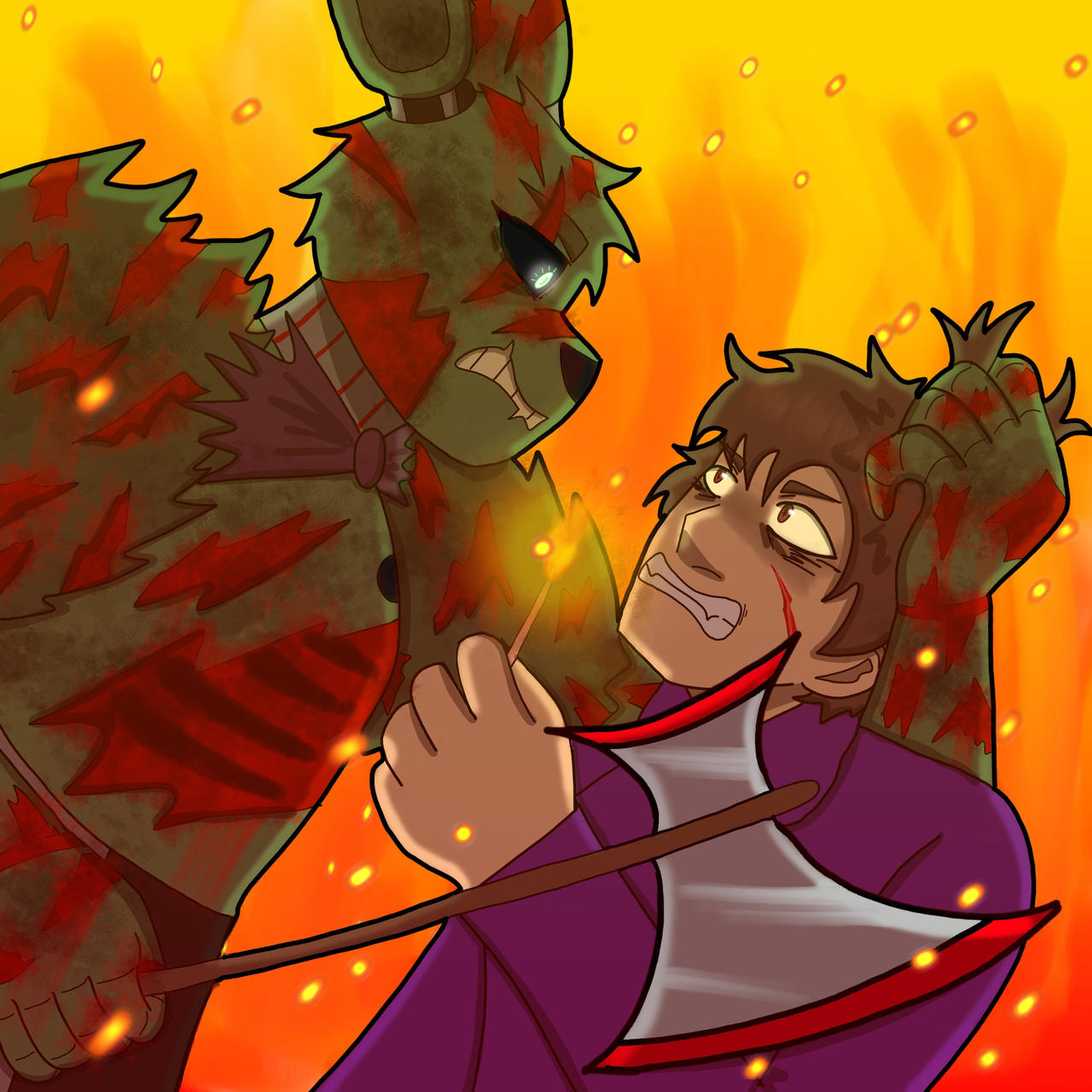 Spring Trap Kill Springtrap VS Michael Afton by Nevis-the-skeleton on DeviantArt