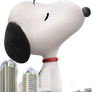 Giant Snoopy Walking Through The City