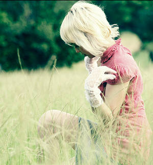 sitting in the grass