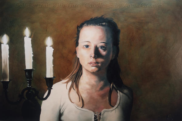 SelfPortrait with ThreeCandles by AnnaGilhespy