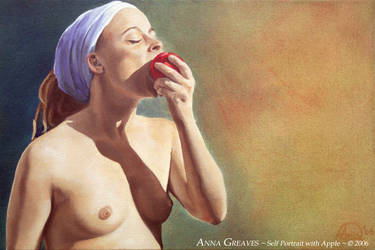 Selfportrait with Apple by AnnaGilhespy
