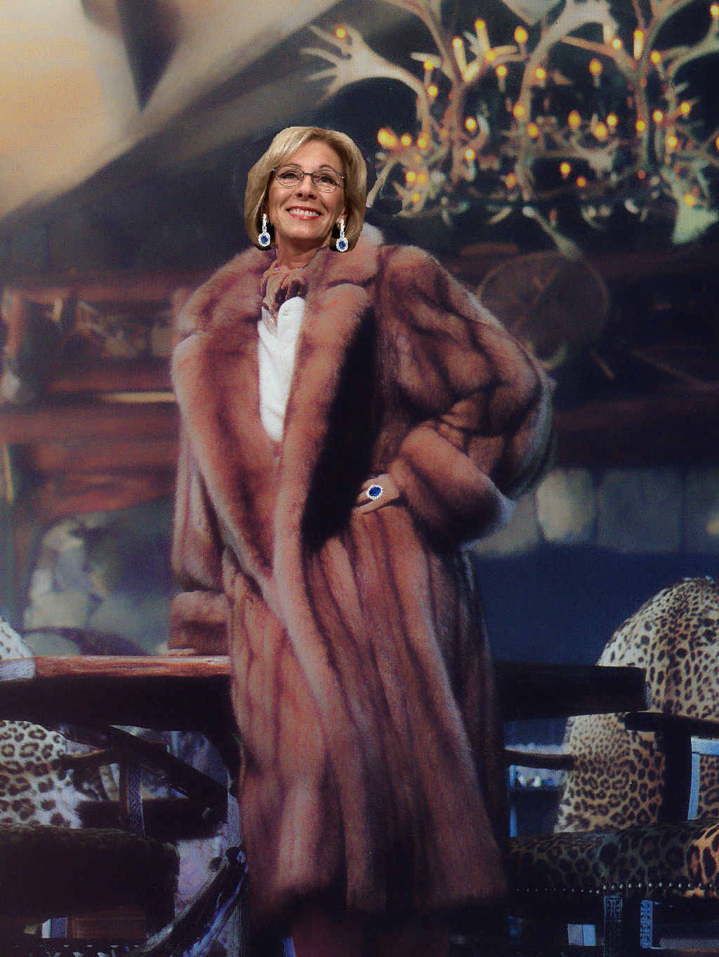 Betsy DeVos In Golden Sable At The Hunting Lodge by FurLover01