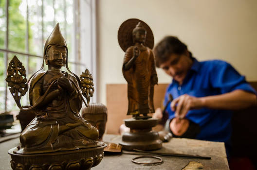 Tibetan traditional metal craft statues