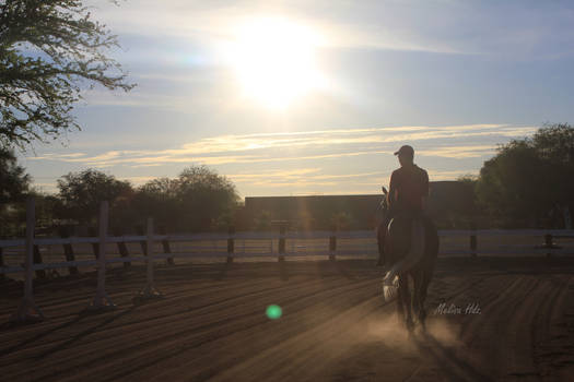 Riding when the sun is rising