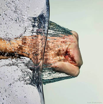 high speed water splash photography fist punch