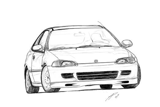 Honda Civic Eg Hatch Sketch