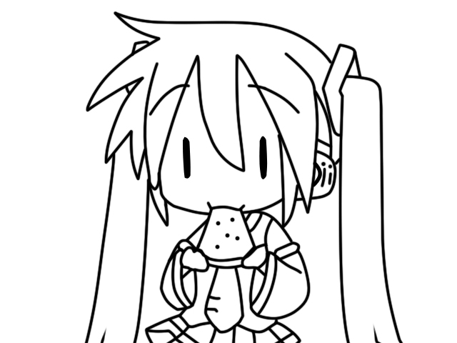 Chibi Miku Line Art