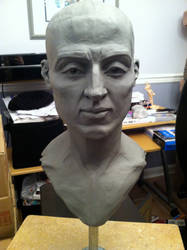 male portrait sculpture front