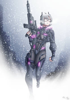 Vtuber Fanart - Saruei On Patrol on a Winter's Eve