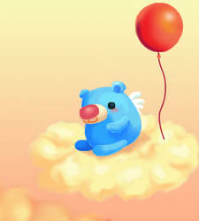 blue bear at the cloud