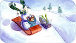 Sledding in a Winter Wonderland by Phee